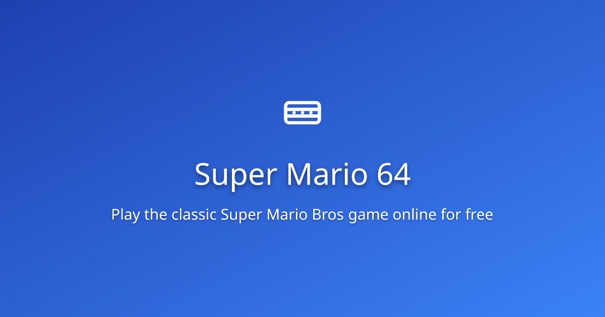 PLAY SUPER MARIO 64 ONLINE FREE visual data 3